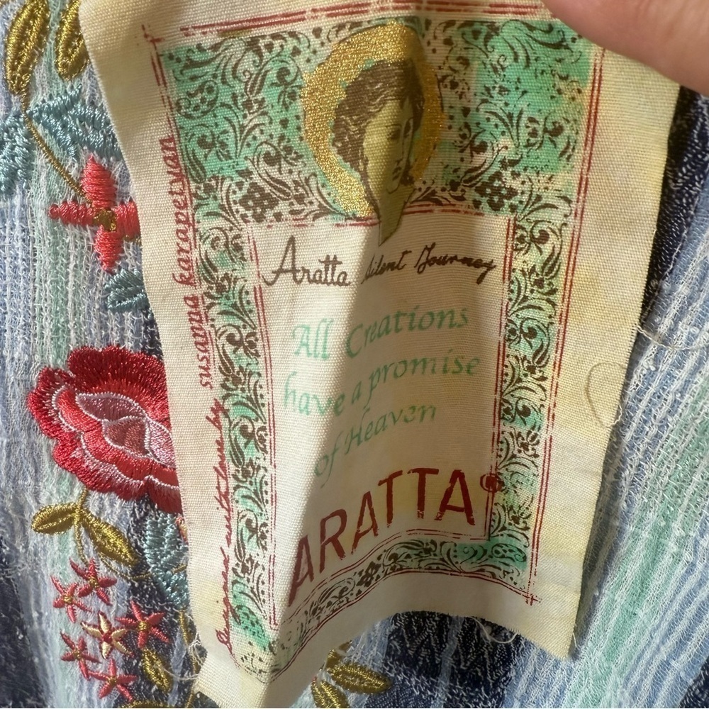 Aratta Floral Embroidered Striped Tunic - Picture 9 of 11